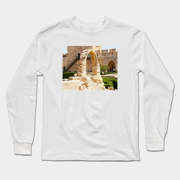 Israel, Jerusalem. Citadel Arch Long Sleeve T-Shirt by UltraQuirky